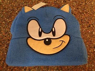 Sonic The Hedgehog 3D Beanie Hat Blue Unisex Knit Cap Brand New • $18.99
