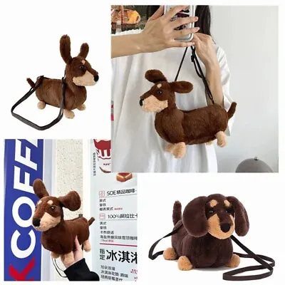 Shoulder Bag Doll Bag Cute Fluffy Dachshund Puppy Design Crossbody Bag Dog Gifts • $12.50