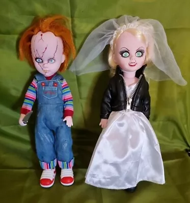 Living Dead Dolls Bride Of Chucky Chucky & Tiffany 10  Figures Mezco Toyz • $125