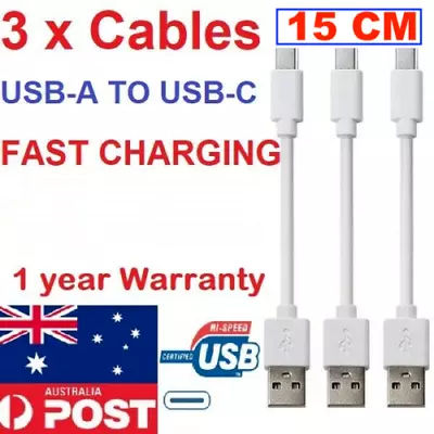 3 X 15cm Type C Cable To USB Type A Short Small USB-C Male Data Cord • $15.70