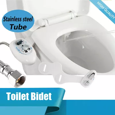 Dual Nozzles Non Electric Toilet Bidet Cold Water Jet Spray Kit W/ Pipe • $31.24