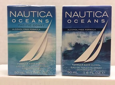 Nautica Oceans Cologne For Men Lot Alcohol Free 1.6 Fl Oz New In Box SEALED • $24.98