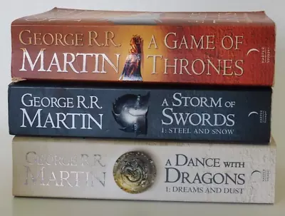 A Game Of Thrones A Storm Of Swords A Dance With Dragons   By George RR Martin • £10