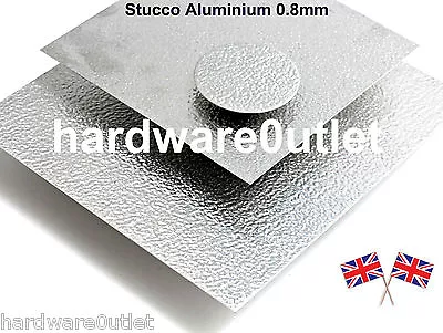 SGS STUCCO Decorative Aluminium Sheet Metal 0.8mm Arts Crafts Guillotine Cut  • £29.50