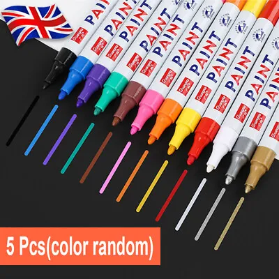 5X Acrylic Paint Marker Pens Permanent Art Rock Metal Glass Pebble Waterproof UK • £3.99