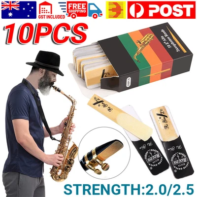 $9.25 • Buy 10pcs Saxophone Reeds Alto Sax Reed Sax Bamboo Reeds Strength 2.0 2.5 AU Stock