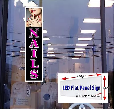 NAILS Led Window Sign 48  X 12  Flat Panel LED • $279.96