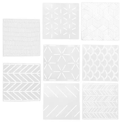  8 Pcs DIY Geometric Templates Tile Stencil 4x4 Bathroom Stencils Floor Painted • £10.57