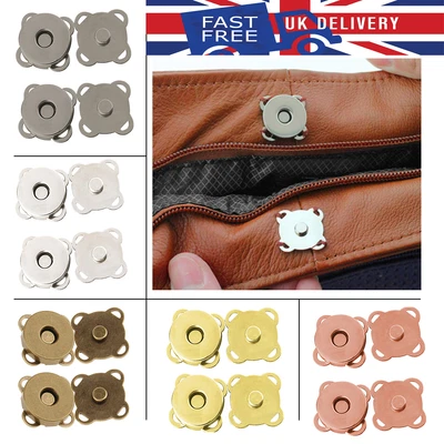 £2.89 • Buy Magnetic Plum Button Snap Clasps 14/18mm Fasteners Closures For Purse Bag Craft