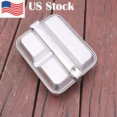 US Military Mess Kit Stainless Steel Outdoor Camping Mess Tin Food Plate New • $19.99