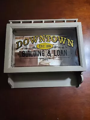 Hanging Shelf Shadow Box Shelf Downtown Building & Loan Est. 1896 • $24