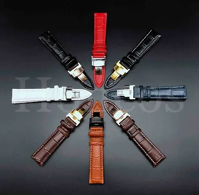 12-24 Mm Genuine Leather Watch Band Strap Fits For Bulova Watch Alligator Strap • $12.99