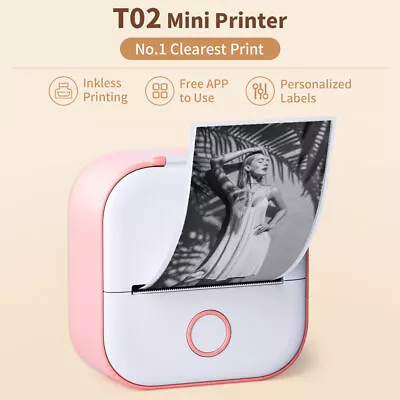 Phomemo T02 Mini Pocket Wireless Thermal Printer Bluetooth Photo Sticker Printer • $10.44