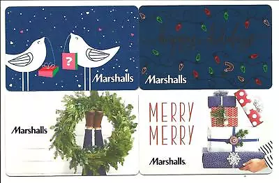 Lot Of 4 Marshalls Holiday Gift Cards No $ Value Collectible Wreath Birds Lights • $5.49