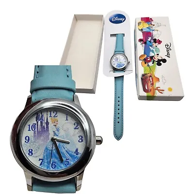 Disney Princess Cinderella Girl's Baby Blue Leather Quartz Fashion Watch • $44.75