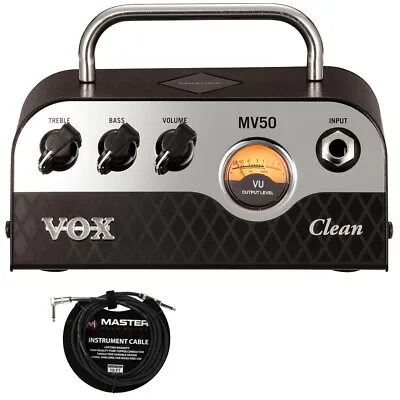 Vox MV50 Clean 50-Watt Hybrid Tube Guitar Amp Head W/ Instrument Cable • $229.99