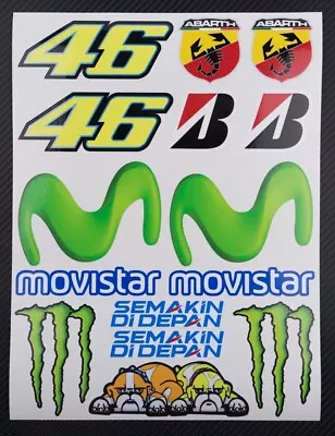 Motorcycle Car Decals Badge Helmet Stickers For Yamaha Movistar MotoGP Laminated • £11.88
