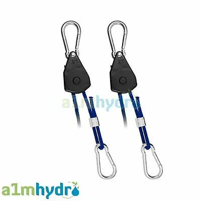 Rope Ratchet Hangers X2 By CarboAir Adjustable Grow Light Reflector Hangers • £8.99