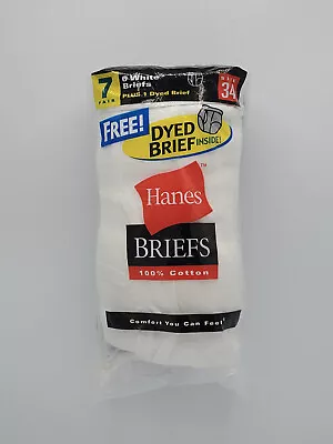 $11.50 • Buy 2000 HANES 7 Pack Mens Classic White Size 34 Vintage Briefs Underwear