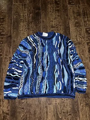 RARE BLUE VINTAGE Coogi Sweatshirt (COLORFUL BIGGIE SMALLS TYPE SWEATER) • $289.72