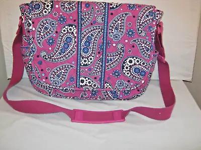 Vera Bradley Boysenberry Large MESSENGER Crossbody Bag Bookbag 11.5 X 14 X 4 EUC • $28.99