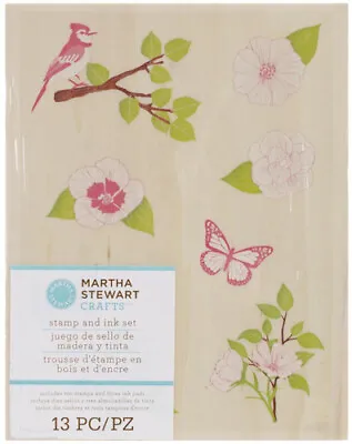 MARTHA STEWART Wooden Stamp Kit Nature RETIRED Bird Flowers EK VERY RARE • $38.99