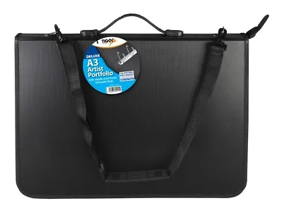 A3 PORTFOLIO DELUXE RING BINDER ART ARTIST PRESENTATION FOLDER CASE & STRAP Tgr • £17.95