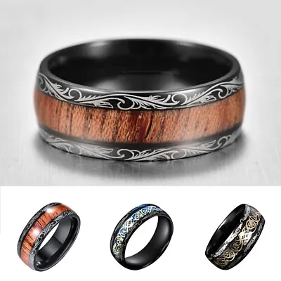 Mens Women Rings Stainless Steel Silicone Rainbow Band Gear Couple Ring Jewelry. • $1.73