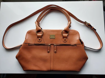 £29.99 • Buy MODALU England PIPPA HANDBAG Seashell Lining, Caramel Brown, Shoulder Strap VGC