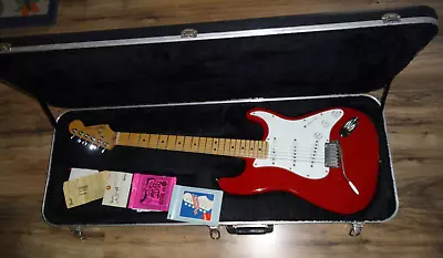 1988 USA Red Fender American Standard Stratocaster Guitar • $1799