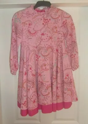 Cakewalk Girls Pink Floral Print Long-sleeved Cotton Lined Dress Age 10 Years • £9.99