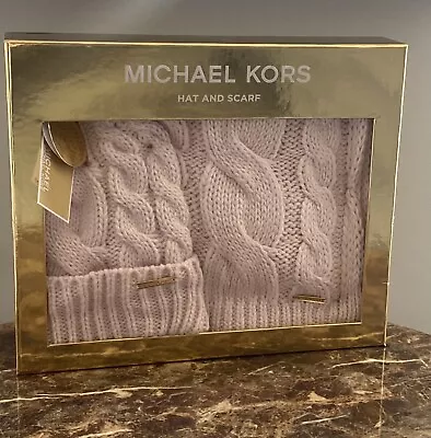 Michael Kors 2 Piece Set Knit PINK Scarf & Hat Brand New With Tags In Box Sealed • $23.50