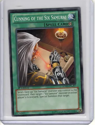 Yugioh Light Play SDWA-EN027 Cunning Of The Six Samurai 1st Edition Common • $1.74