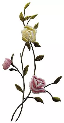 #3967L 10  Embroidery Iron On Rose Flower Applique Patch-Left • $6.19