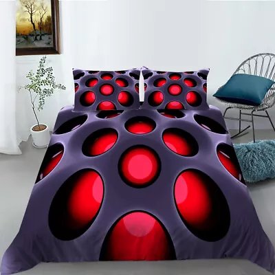 £39.59 • Buy Luxury 3D Geometric Honeycomb Print Duvet Cover Home Decor