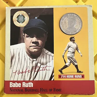 Babe Ruth 1990 Legends Of Baseball 500 Home Run Club Card .999 Silver Coin • $70