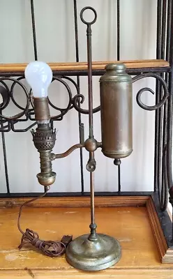 Antique Manhattan Brass Co. Single Arm Student Oil Desk Lamp - Electrified • $149.99