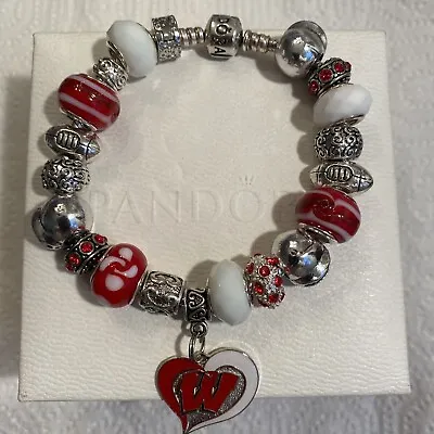 $129 • Buy Pandora Bracelet Wisconsin Badger Theme