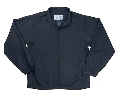 5.11 Tactical Jacket Adult Medium Black Windbreaker Lined Packable Full Zip Mens • $42.99