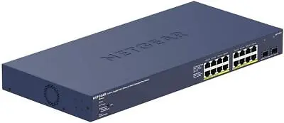 NETGEAR 18-Port PoE Gigabit Ethernet Smart Switch Managed 16x PoE+ 180W X1G SFP • £239.15