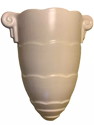 Crown Devon Hanging Wall Pocket Vase White Pottery 1930s Made In England 205mm • £28.99