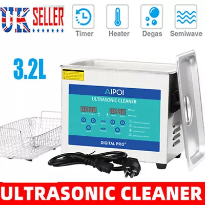 Professional 3.2L Digital Ultrasonic Cleaner Stainless Steel Bath Heater Basket • £117.59