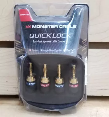 NEW Monster Quick Lock Gold Banana Plugs - Speaker Cable Connectors • $34.99