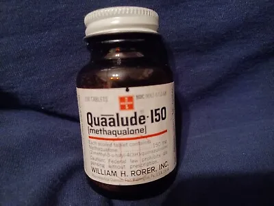 QUAALUDE 150 AUTHENTIC!  Original Glass Bottle 1970's. Empty. ICONIC And RARE !! • $699