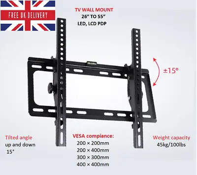 Tv Wall Bracket Mount Tilt Lcd Led Pdp 26 30 32 40 42 50 55 Inch For Led Lcd Pdp • £9.75