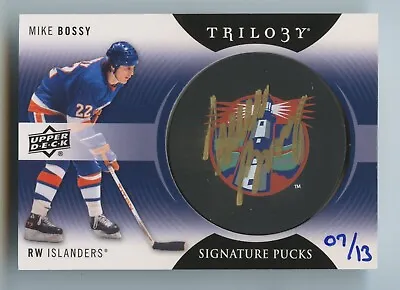 2013-14 Upper Deck Trilogy Mike Bossy Signature Pucks /13 #SP-MI Auto HOF • $299