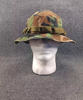 VTG US Military Issue Jungle Boonie Bucket Hat Type III Woodland Camo Sz Large • $25.42