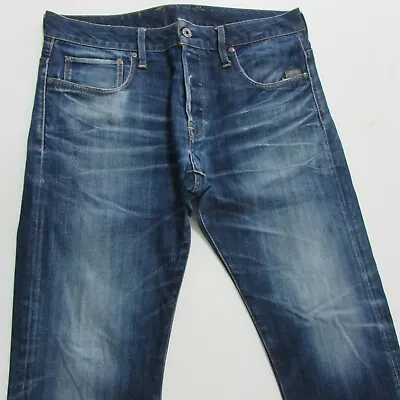 G-Star Jeans Mens W34 L30 Straight Blue Button Fly Denim • $39.95