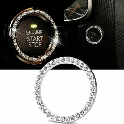 $3.06 • Buy 1x Silver Car Decorative Button Start Switch Diamond Ring Auto Accessories Trims