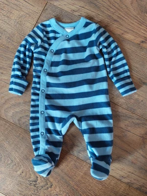 £3.50 • Buy Baby Boy Blue Fleece Sleepsuit Up To 1 Month Stripe
